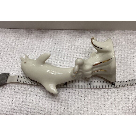 Beautiful Lenox Porcelain Dolphin Porpoise Figurine Sculpture Statue Gold Trim - Picture 10 of 10
